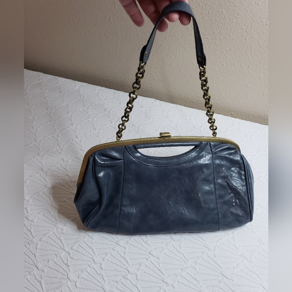Blue/Gray Bueno Faux Leather Clutch Purse